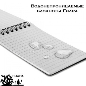 Водонепроницаемый всепогодный блокнот Гидра (черный А7) Водонепроницаемый всепогодный блокнот Гидра (черный А7)